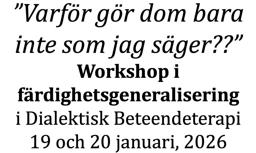 Workshop i färdighetsgeneralisering, 19-20 januari 2026
