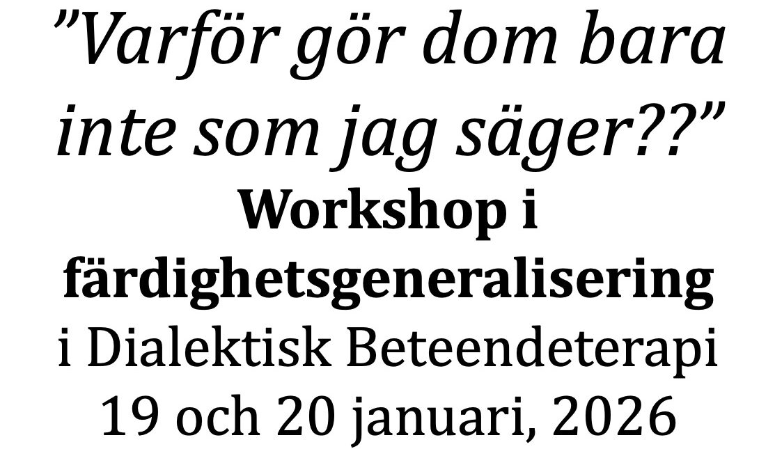 Workshop i färdighetsgeneralisering, 19-20 januari 2026