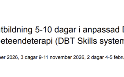 Intensivutbildning DBT Skills system, 2026-2027